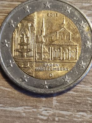 2 Euro Münze von 2013 Baden Württemberg Schloß Maulbronn