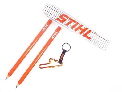 Stihl Zimmermannsbleistifte + Zollstock + Karabiner