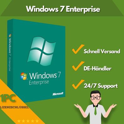 Microsoft Windows 7 Enterprise | 1PC | 24/7 Support | 32/64-Bit