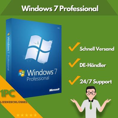 Microsoft Windows 7 Professional | 1PC | 24/7 Support | 32/64-Bit