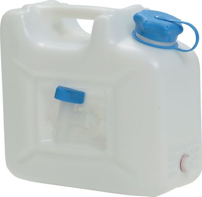 Wasserkanister 12l HD-PE stapelbar, . Auslaufhahn H310xB350xT165mm Hünersdorff