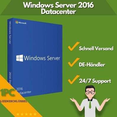 Microsoft Windows Server 2016 Datacenter | 1 Aktivierung | 24/7 Support | 1 PC