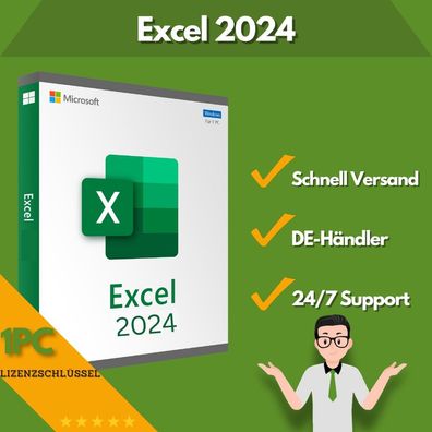 Microsoft Excel 2024 | 1 Aktivierung | 24/7 Support | 1 PC