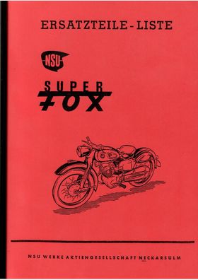 Ersatzteilliste NSU Super Fox 4 Takt 125 ccm, Motorrad, Oldtimer