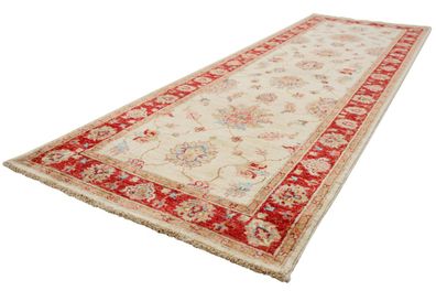 Teppich Ziegler Chobi Läufer 81x256 cm 100% Wolle Handgeknüpft Läufer beige rot