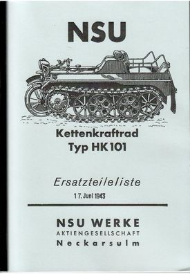 Eratzteile-Liste NSU Kettenkrad, mit Opel Olympia 1,5 ltr. 3,6 PS 4 Zylinder Motor