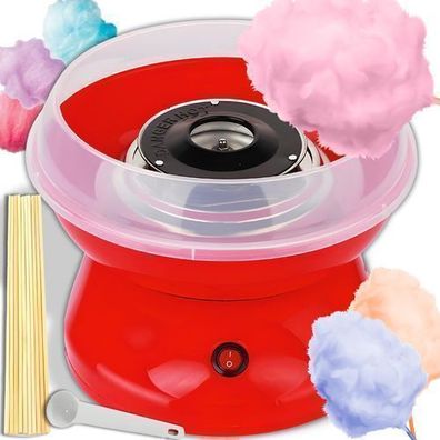 Zuckerwattemaschine mit 10 Stäbchen Zuckerwattegerät Cotton Candy Maker Rot Retoo