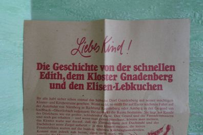 Die Geschichte von der schnellen Edith Kloster Gnadenberg Elisen Lebkuchen Schmidt