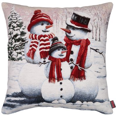 Kissenbezug Weihnachten 45x45 Hossner Family Chenille Gobelin Glitzer Kissenhülle