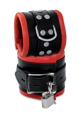 Leder 80mm Bondage Fußfesseln gepolstert rot