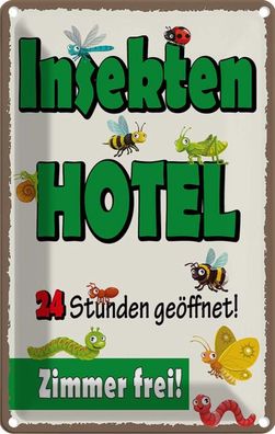 vianmo Blechschild 12x18cm Insektenhotel Zimmer Frei Deko Geschenk