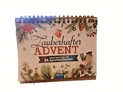 Trötsch Adventskalender z Aufstellen Zauberhafter Advent mit 24 Spruchweisheiten