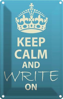 vianmo Blechschild 12x18cm Keep Calm And Write On Deko Geschenk