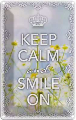 vianmo Blechschild 12x18cm Keep Calm And Smile On Krone Deko Geschenk