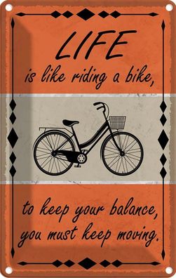 vianmo Blechschild 12x18cm Life Is Like Riding A Bike Deko Geschenk