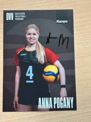 Anna Pogany DVV Volleyball Autogrammkarte original signiert #S25371