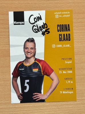 Corina Glaab DVV Volleyball Autogrammkarte original signiert #S25373