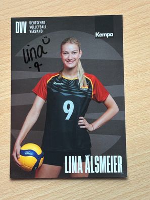 Lina Alsmeier DVV Volleyball Autogrammkarte original signiert #S25380