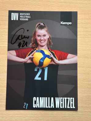 Camilla Weitzel DVV Volleyball Autogrammkarte original signiert #S25382