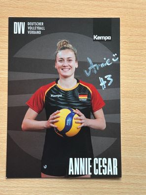 Annie Cesar DVV Volleyball Autogrammkarte original signiert #S25375