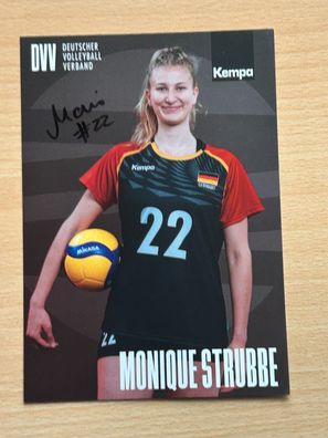 Monique Strubbe DVV Volleyball Autogrammkarte original signiert #S25383