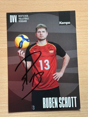 Ruben Schott DVV Volleyball Autogrammkarte original signiert #S25389