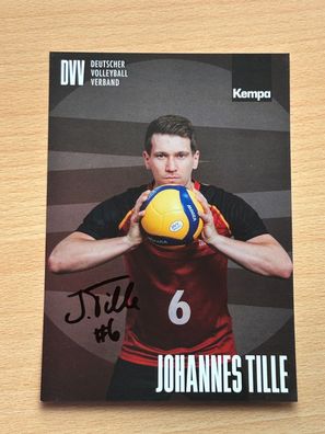 Johannes Tille DVV Volleyball Autogrammkarte original signiert #S25386