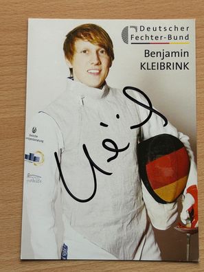 Benjamin Kleibrink Deutscher Fechter-Bund Autogrammkarte orig. signiert #S25295