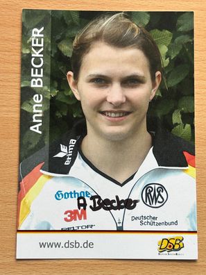 Anne Becker Deutscher Schützenbund Autogrammkarte original signiert #S25290