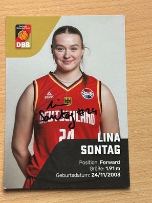 Lina Sontag DBB Basketball Autogrammkarte original signiert #S25352
