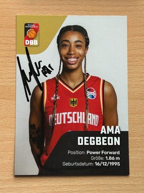 Ama Degbeon DBB Basketball Autogrammkarte original signiert #S25343