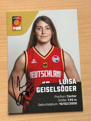 Luisa Geiselsöder DBB Basketball Autogrammkarte original signiert #S25354