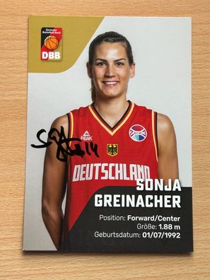 Sonja Greinacher DBB Basketball Autogrammkarte original signiert #S25346