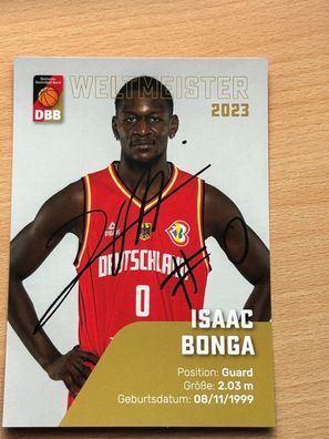 Isaac Bonga DBB Basketball Autogrammkarte drucksigniert #S25363