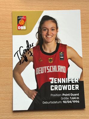 Jennifer Crowder DBB Basketball Autogrammkarte original signiert #S25353