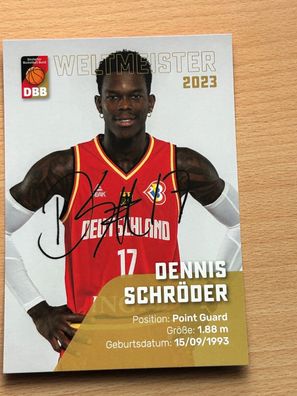 Dennis Schröder DBB Basketball Autogrammkarte drucksigniert #S25357