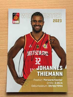 Johannes Thiemann DBB Basketball Autogrammkarte drucksigniert #S25367
