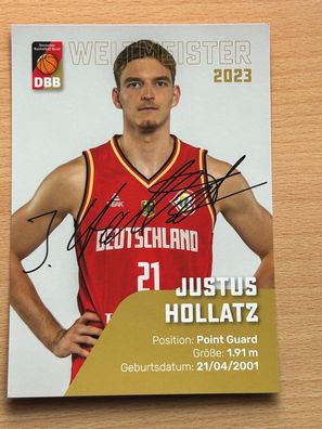 Justus Hollatz DBB Basketball Autogrammkarte drucksigniert #S25360
