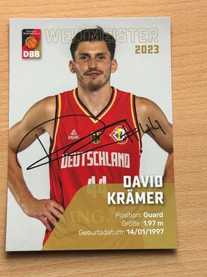David Krämer DBB Basketball Autogrammkarte drucksigniert #S25356