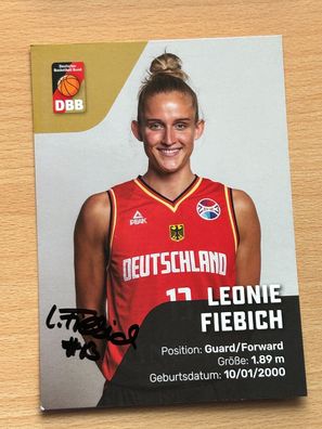 Leonie Fiebich DBB Basketball Autogrammkarte original signiert #S25351