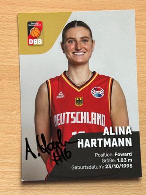 Alina Hartmann DBB Basketball Autogrammkarte original signiert #S25348