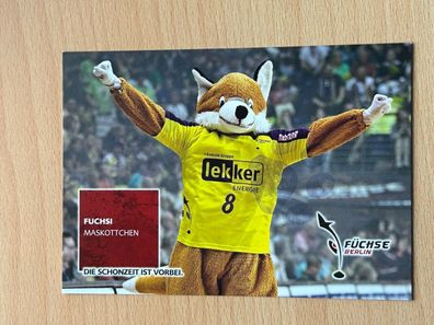Fuchsi Maskottchen Füchse Berlin Autogrammkarte drucksigniert #S25220