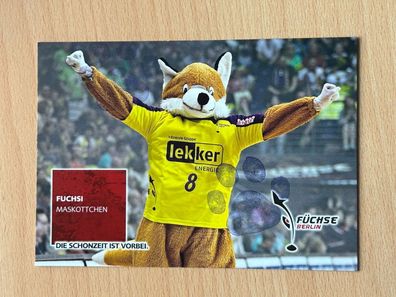 Fuchsi Maskottchen Füchse Berlin Autogrammkarte drucksigniert #S25221