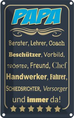 vianmo Blechschild 12x18cm Papa Berater Lehrer Freund Immer Deko Geschenk