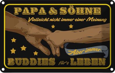 vianmo Blechschild 18x12cm Papa Und Söhne Nicht Immer Einer Deko Geschenk