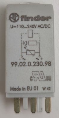 Finder 99.02.0.230.98 Steckmodul mit LED, mit Varistor