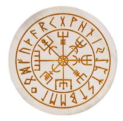 Vegvisir Platte aus Selenit, EN-338