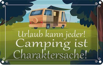 vianmo Blechschild 18x12cm Urlaub Kann Jeder Camping Ist Deko Geschenk