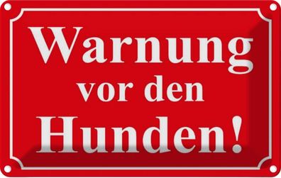 vianmo Blechschild 18x12cm Warnung Vor Den Hunden Rot Deko Geschenk