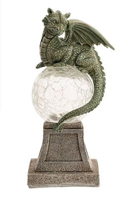 Wächterdrache mit Solarlicht, Kunstharz mit Solarlicht, H: 23,5 cm, ZW-604